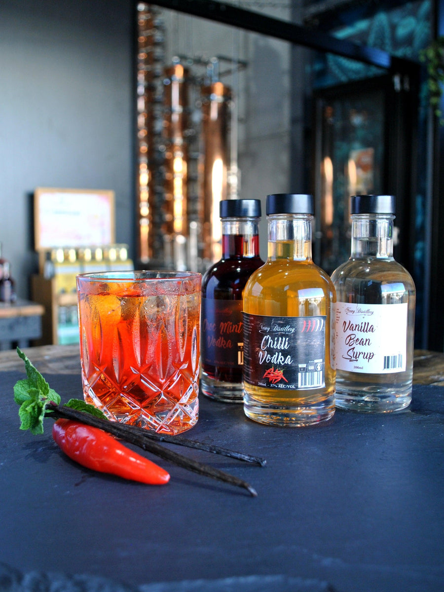 Sweet and Spicy Vodka Old Fashioned Winter Cocktail Newy Distillery