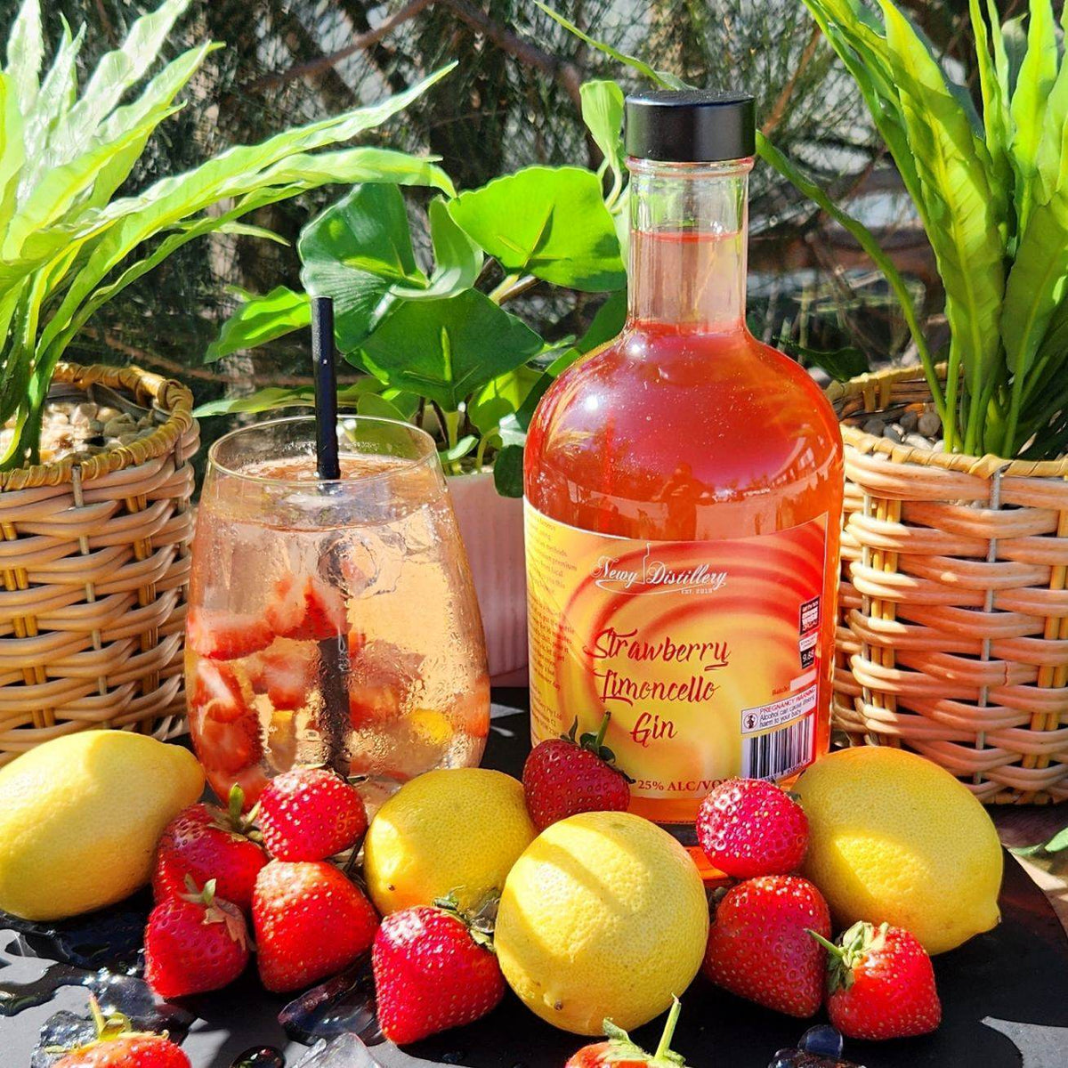 Strawberry Limoncello Gin Fruit Infused Gin Liqueur Newy Distillery