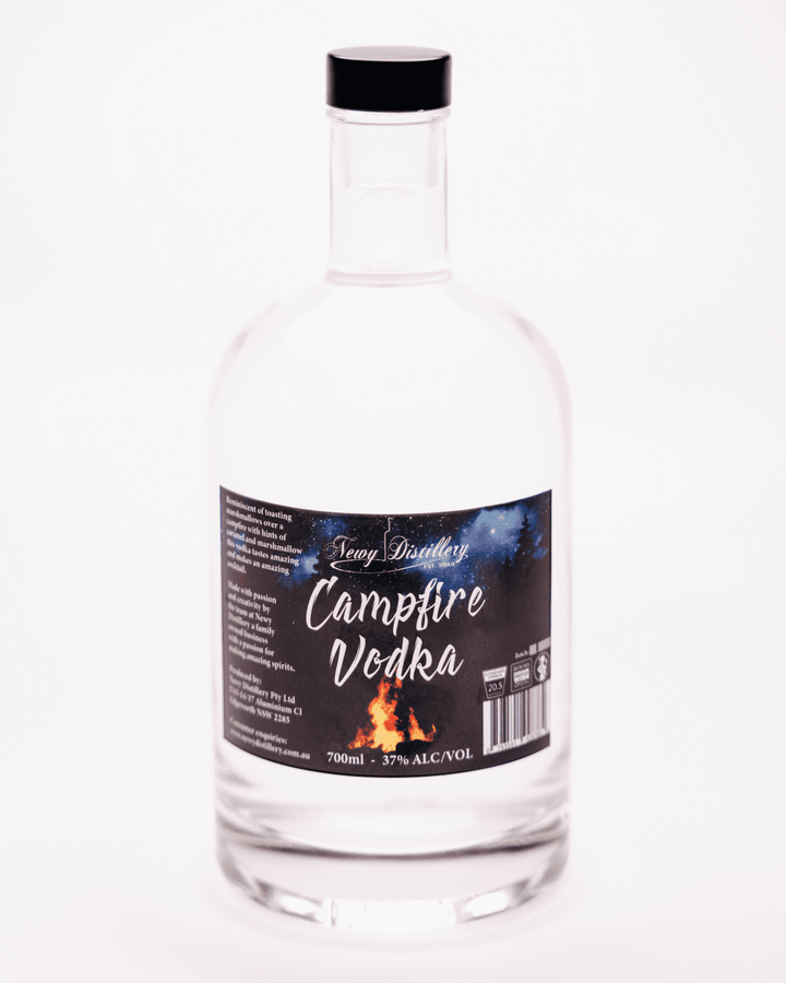 Newy Distillery Campfire Vodka. Marshmallow flavoured vodka. 700ml bottle.