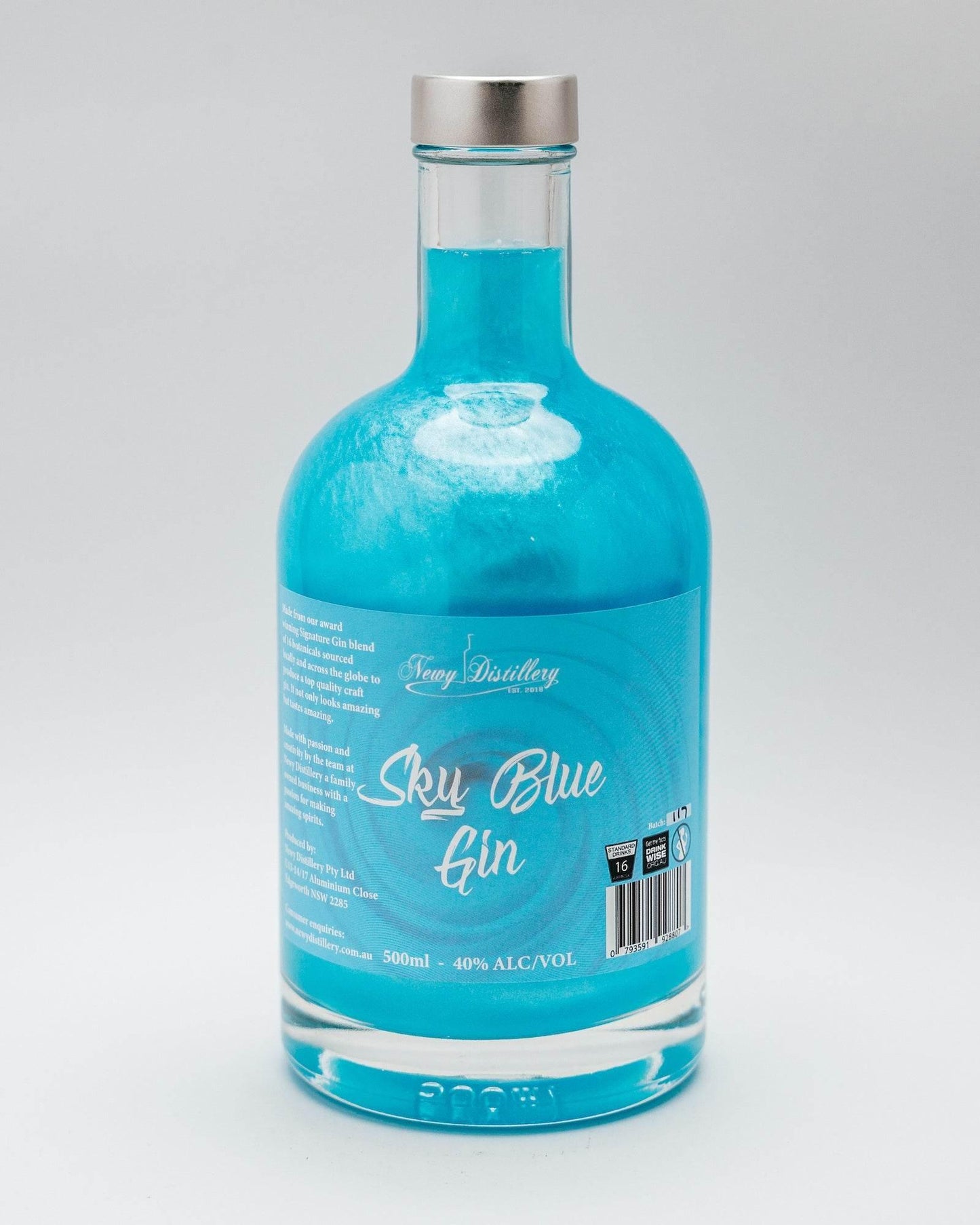 Sky Blue Shimmer Gin Newy Distillery