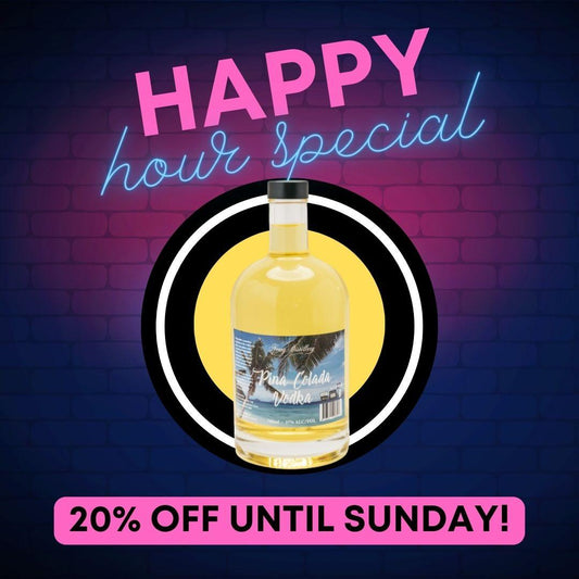 HAPPY HOUR WEDNESDAYS ARE BACK! 20% OFF A 700ML VODKA EVERY WEDNESDAY!