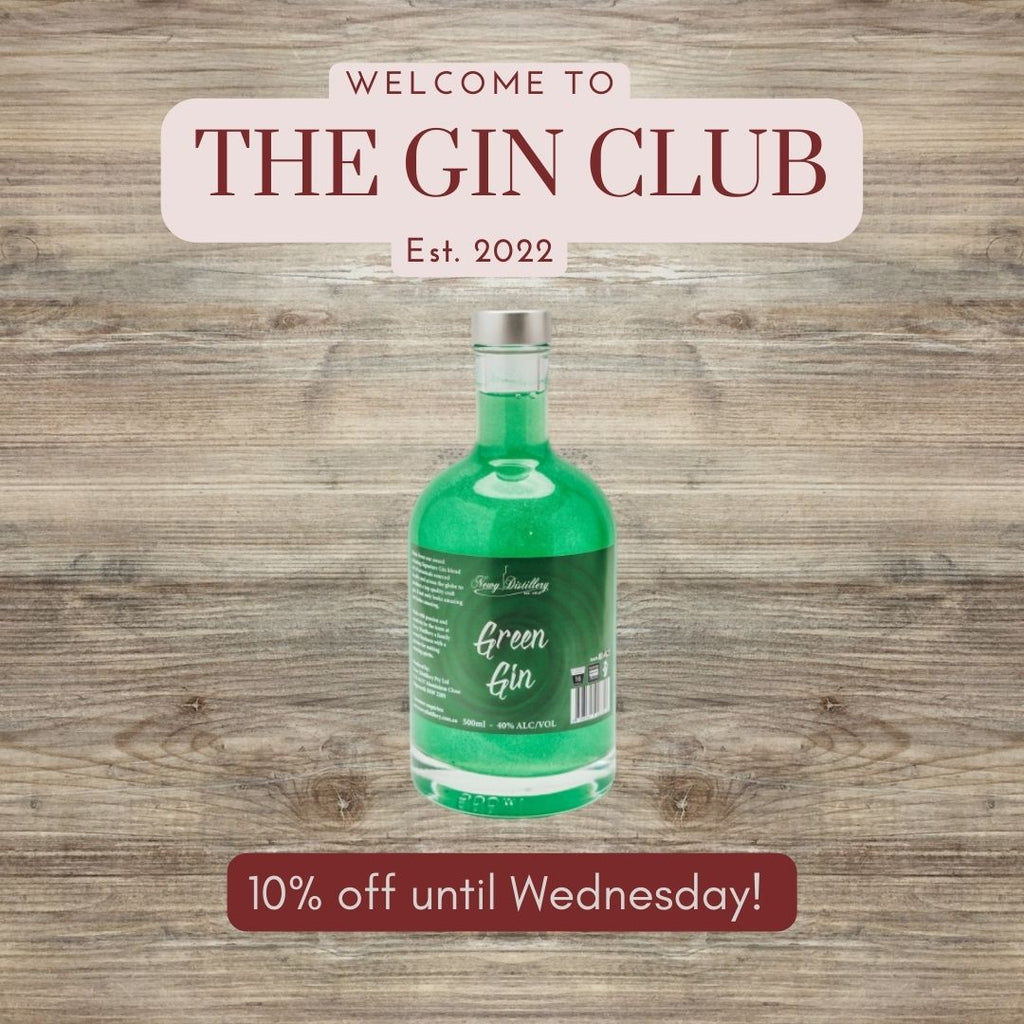 IT'S MONDAY, IT'S THE GIN CLUB! THIS WEEK 10% OFF GREEN SHIMMER GIN!