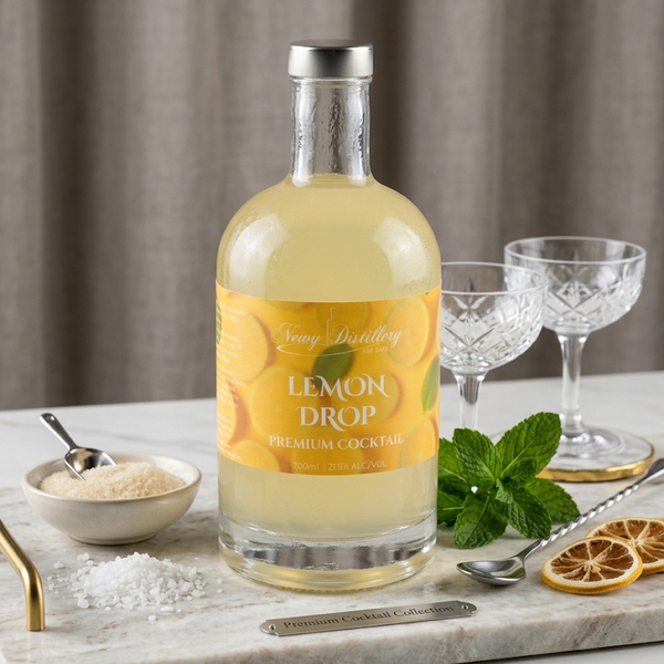Lemon Drop Pre-Mixed Cocktail Bottle Newy Distillery