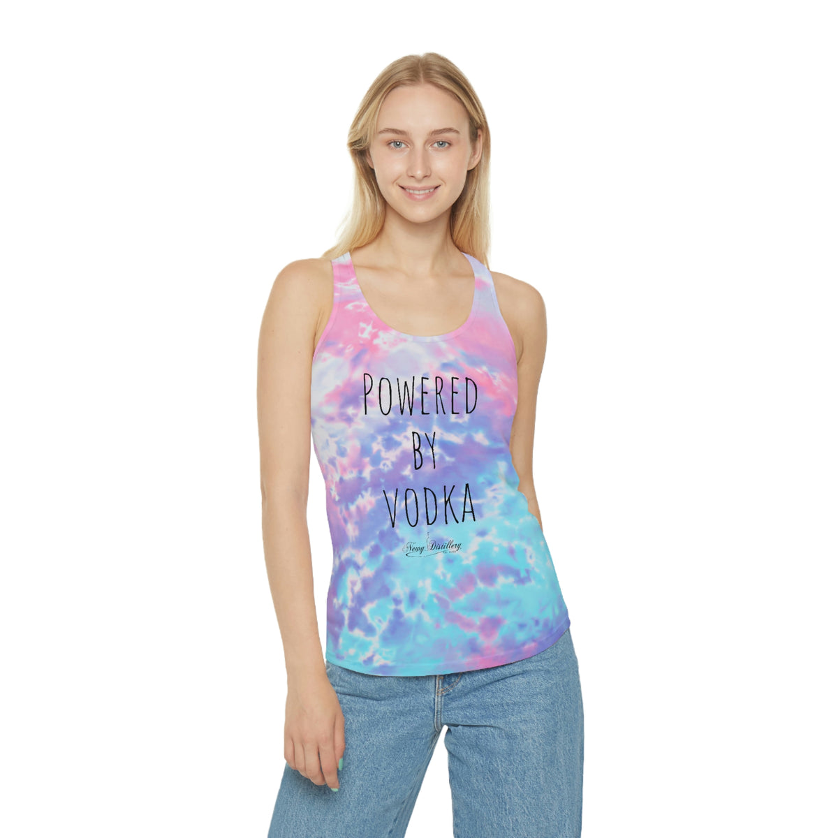 Powered by Vodka - Tie Dye Racerback Tank Top