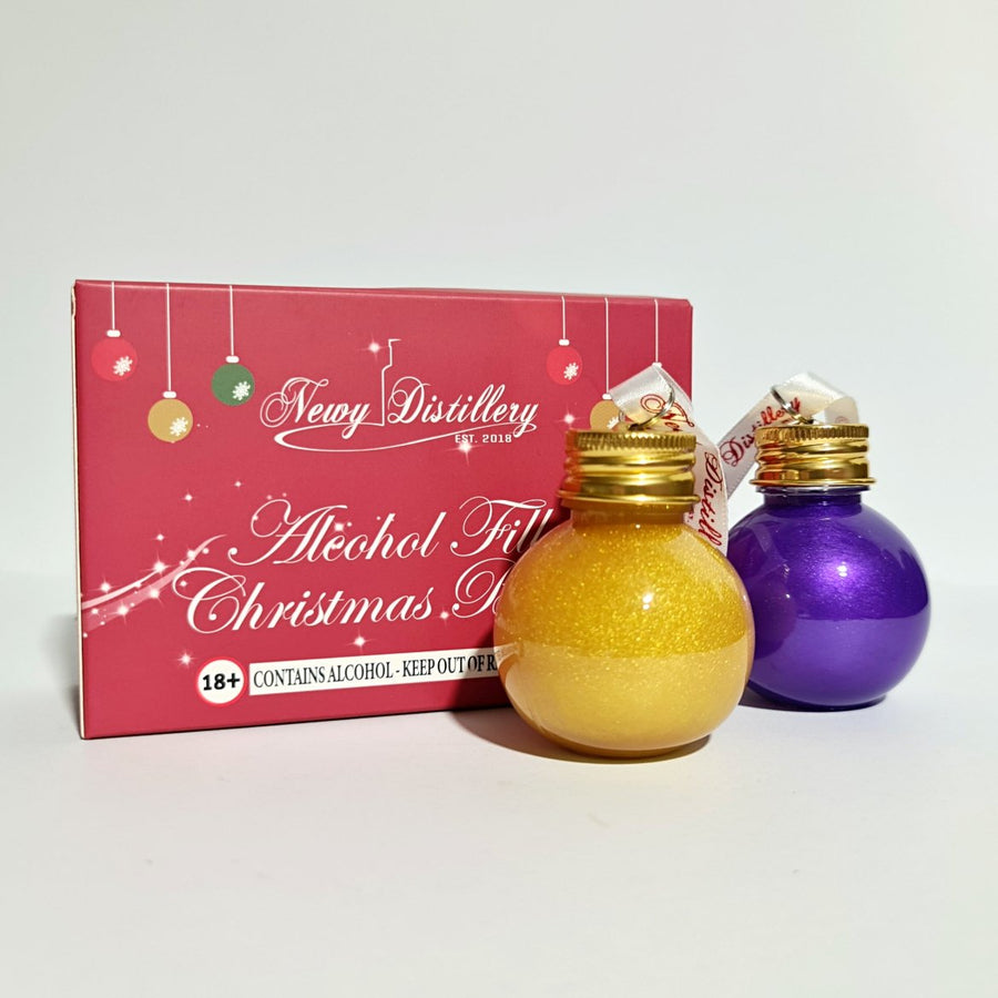 Christmas Gin Baubles 2pk - Gold and Violet