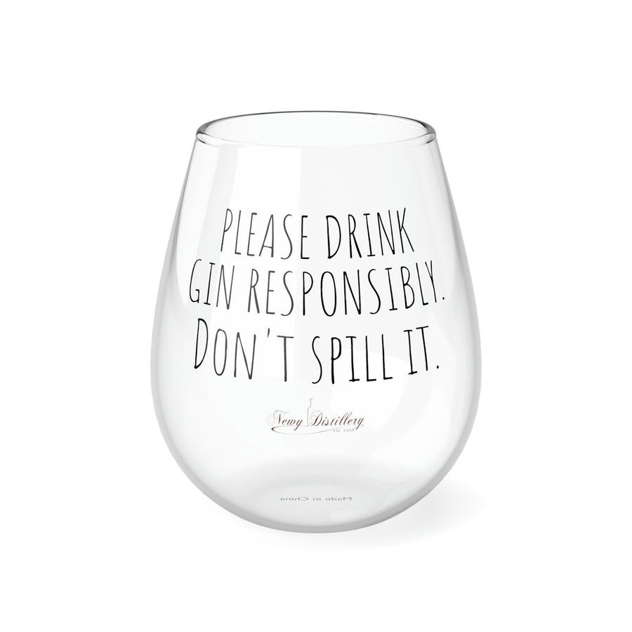 Drink responsibly! Stemless Glass, 350ml
