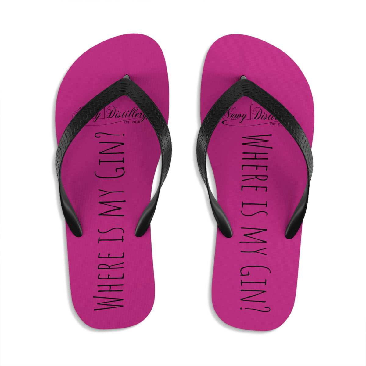 Where is my Gin? (Pink) Unisex FlipFlops Newy Distillery
