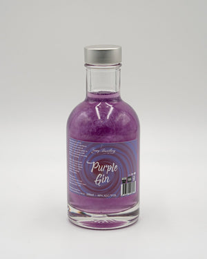 Purple Shimmer Gin 200ml bottle. Coloured Glitter Gin Newy Distillery.