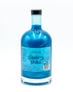 Newy Distillery Blueberry Vodka with shimmer. 700ml bottle.