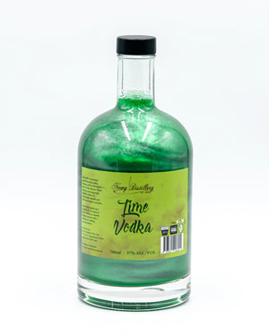 Lime Vodka by Newy Disitllery. Green Vodka with glitter shimmer.