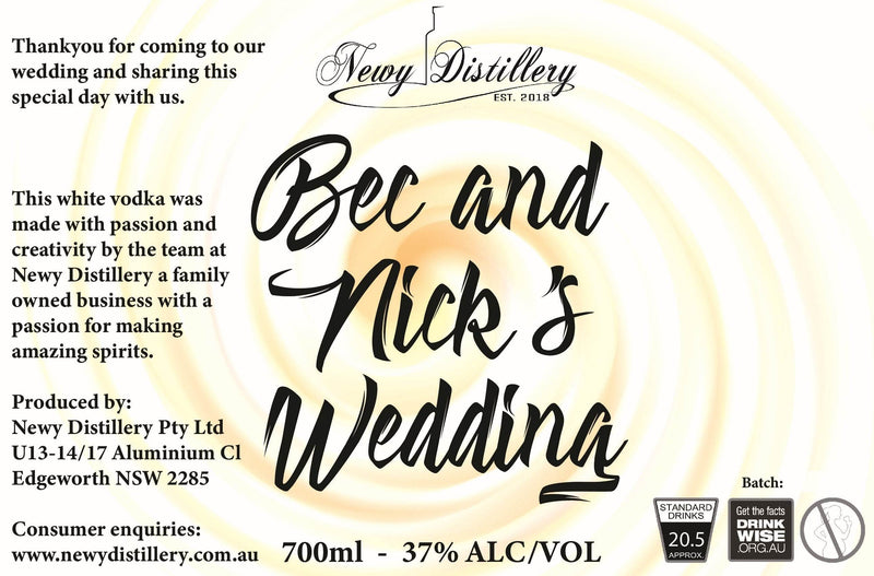 Custom Label - Gin Vodka or Liqueur Bottles - Newy Distillery