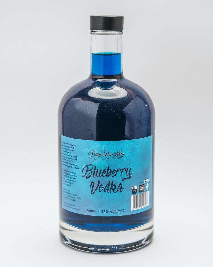 Newy Distillery Blueberry Vodka 700ml bottle.