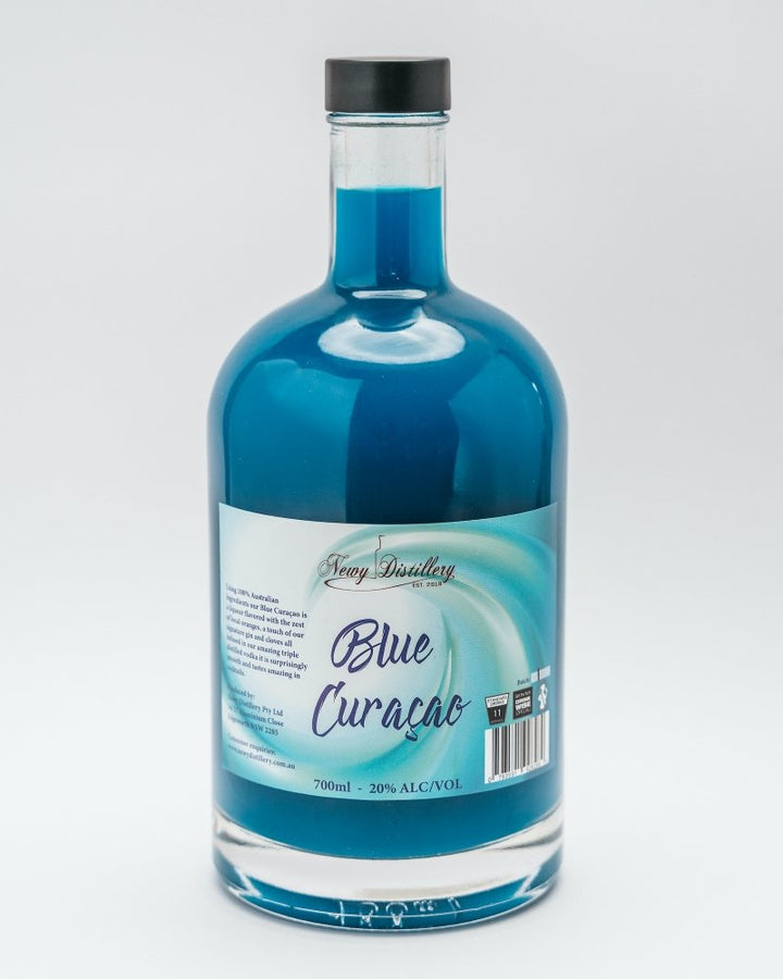 Newy Distillery Blue Curacao Orange Liqueur. 700ml bottle.