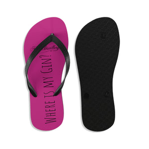 Where is my Gin? (Pink) Unisex Flip-Flops