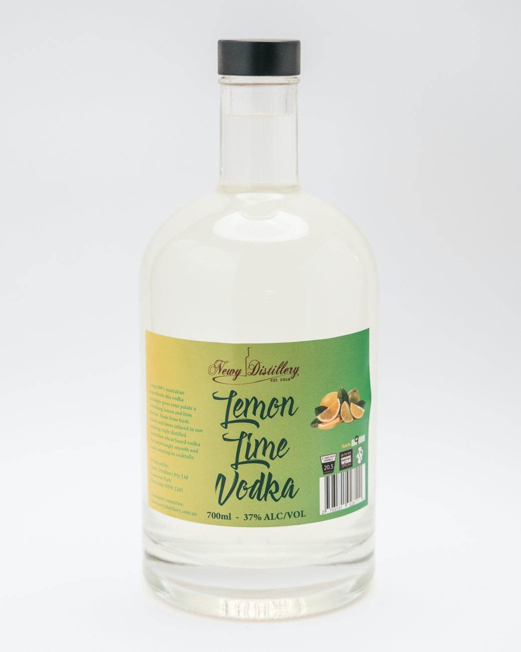 Lemon Lime Fruit Infused Vodka by Newy Distillery. 700ml bottle.