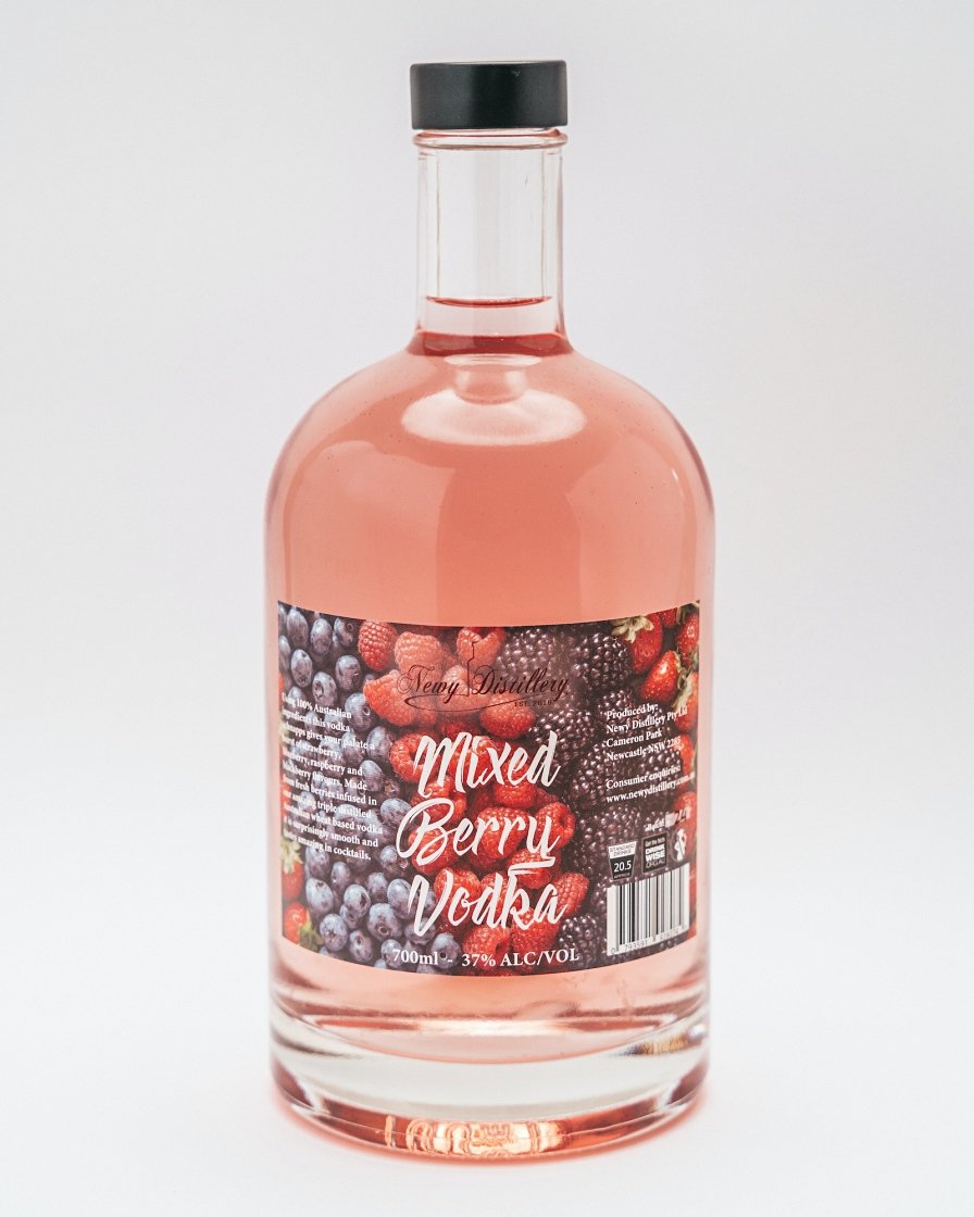 Mixed Berry Fruit Infused Vodka by Newy Distillery. 700ml bottle.