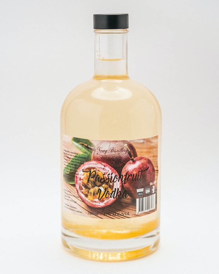 Passionfruit Vodka fruit infused vodka by Newy Distillery. 700ml bottle.