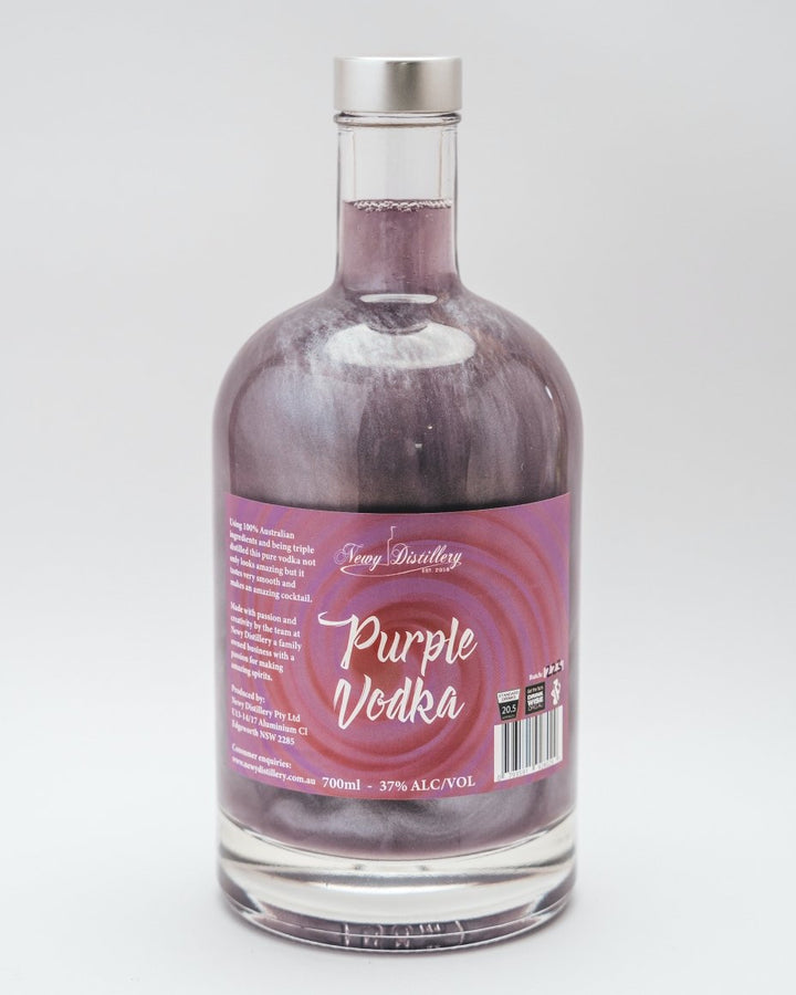 Purple Shimmer Vodka by Newy Distillery. Purple glitter vodka. 700ml bottle.