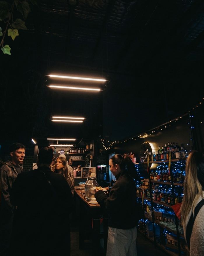 The back bar and bottle wall